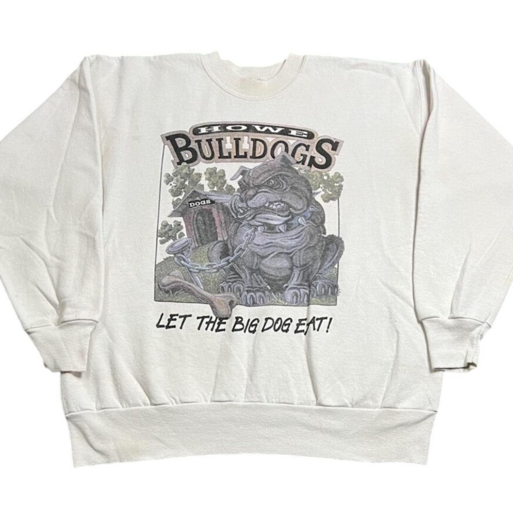 Vintage Howe Bulldogs Collegiate Crewneck Sweatshirt College Sports Graphic